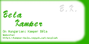 bela kamper business card