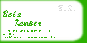 bela kamper business card